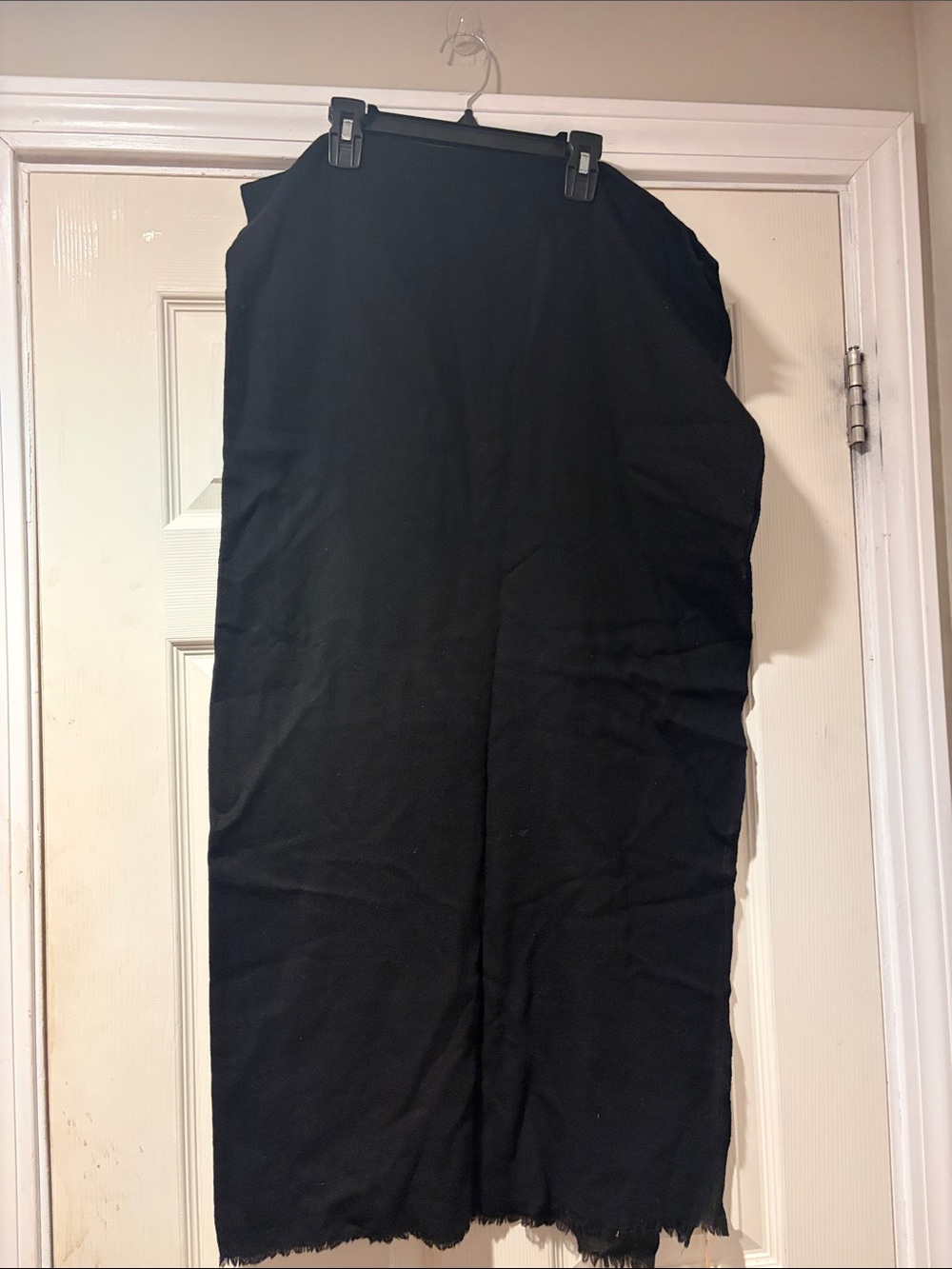 Quince Large Thin 100% Wool Pashmina Wrap Scarf in Black 42"x 80"